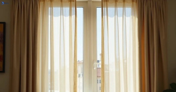 Dusty and dull curtains in rhodes-nsw before steam cleaning
